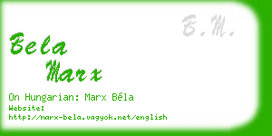 bela marx business card